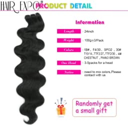 Bio Body Wave Hair Bundles 24Inch Piano Blonde Natural Synthetic Hair Extensions Ombre Thick Ponytail Loose Deep Hair Weaving