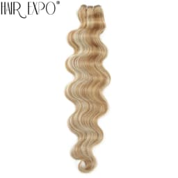 Bio Body Wave Hair Bundles 24Inch Piano Blonde Natural Synthetic Hair Extensions Ombre Thick Ponytail Loose Deep Hair Weaving