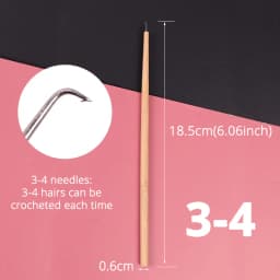 4 Pcs Different Size Ventilating Needles For Lace Wigs Making Long Wooden Handle Crochet Needle Hair Wig Making Tools