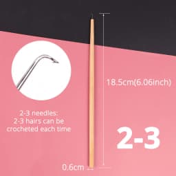 4 Pcs Different Size Ventilating Needles For Lace Wigs Making Long Wooden Handle Crochet Needle Hair Wig Making Tools