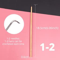 4 Pcs Different Size Ventilating Needles For Lace Wigs Making Long Wooden Handle Crochet Needle Hair Wig Making Tools