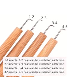 4 Pcs Different Size Ventilating Needles For Lace Wigs Making Long Wooden Handle Crochet Needle Hair Wig Making Tools