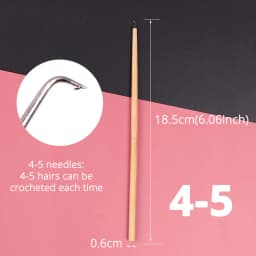 4 Pcs Different Size Ventilating Needles For Lace Wigs Making Long Wooden Handle Crochet Needle Hair Wig Making Tools