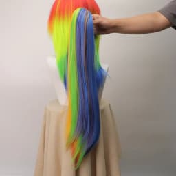 Anime Synthetic Hair Women's Cosplay Rainbow Dash Multi Color Heat Resistant Party Wigs
