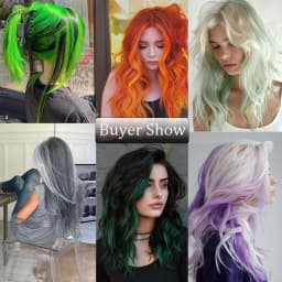 22 inches12pcs/pack Colored Party Synthetic Clip in Hair Extensions for Girls Multi-colors Straight Hair Synthetic Hairpieces