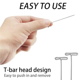 100pcs Long T Pins Silver Wig Pins for Wigs Making/Display On Mannequin Canvas Head 38/51mm T Pins Needle Salon Styling Tools