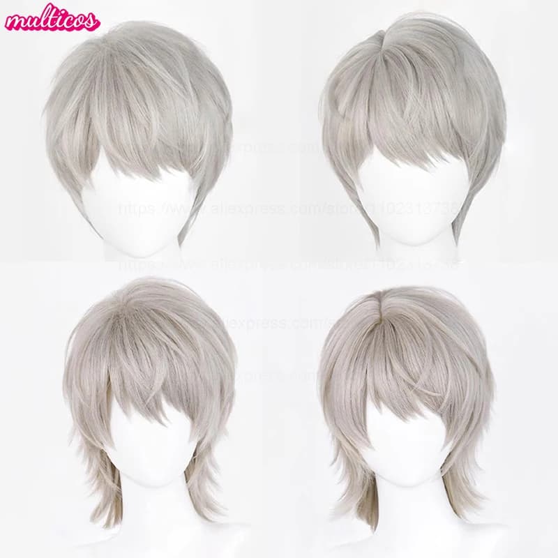 Xavier Cosplay Wig Love And Deepspace Short Linen Gray Heat Resistant Synthetic Hair Halloween Party Anime Game Wigs + Wig Cap