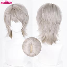 Xavier Cosplay Wig Love And Deepspace Short Linen Gray Heat Resistant Synthetic Hair Halloween Party Anime Game Wigs + Wig Cap