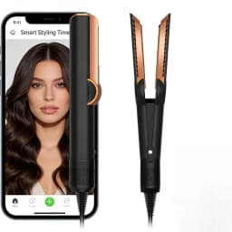 2-in-1 Hair Dryer and Flat Iron Dual Heat Negative Ion Styler for Quick Drying Straightening Travel Portable Home Salon Tool