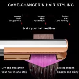 2-in-1 Hair Dryer and Flat Iron Dual Heat Negative Ion Styler for Quick Drying Straightening Travel Portable Home Salon Tool