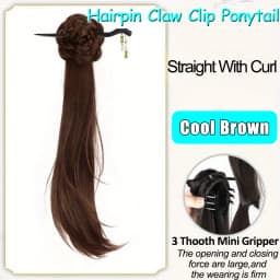 New Chinese Style Synthetic Claw Clip Ponytail Hair Extensions With Hairpins Temperament Ancient Fashioned Hair Buns Ponytail