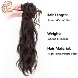 New Chinese Style Synthetic Claw Clip Ponytail Hair Extensions With Hairpins Temperament Ancient Fashioned Hair Buns Ponytail
