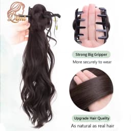 New Chinese Style Synthetic Claw Clip Ponytail Hair Extensions With Hairpins Temperament Ancient Fashioned Hair Buns Ponytail
