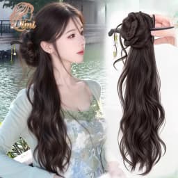 New Chinese Style Synthetic Claw Clip Ponytail Hair Extensions With Hairpins Temperament Ancient Fashioned Hair Buns Ponytail