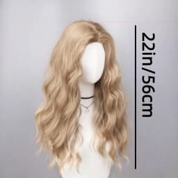 22-Inch Synthetic Wig for Women, Featuring a Long Wavy Hairstyle with Curly Wave Texture Wig Role-Playing, Costumes