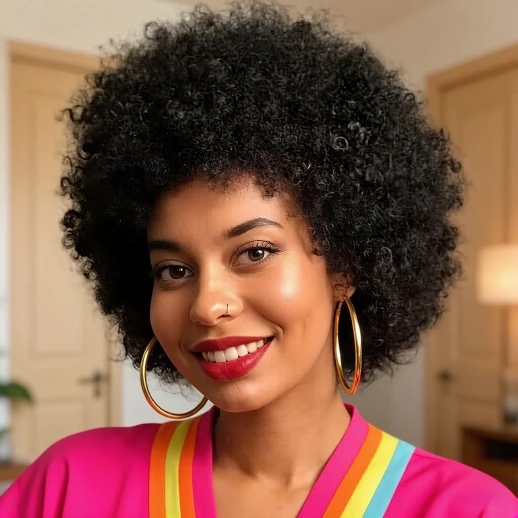 Natural Black 4A/4B Afro Kinky Curly Wig Human Hair -full machine made Short Wig with Fluffy Voluminous Texture, Hair Wig