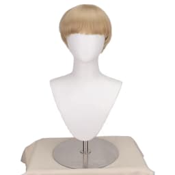 Synthetic Short Brown Mushroom Cosplay Wig for Men Bowl Cut Hair Anime Retro Wig Suitable for Movies Party Multi-colored Wig