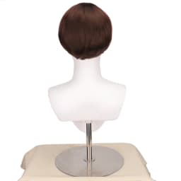 Synthetic Short Brown Mushroom Cosplay Wig for Men Bowl Cut Hair Anime Retro Wig Suitable for Movies Party Multi-colored Wig