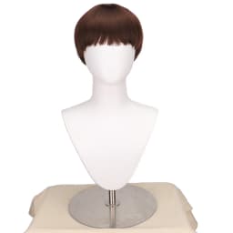 Synthetic Short Brown Mushroom Cosplay Wig for Men Bowl Cut Hair Anime Retro Wig Suitable for Movies Party Multi-colored Wig