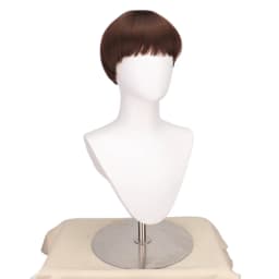 Synthetic Short Brown Mushroom Cosplay Wig for Men Bowl Cut Hair Anime Retro Wig Suitable for Movies Party Multi-colored Wig