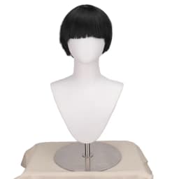 Synthetic Short Brown Mushroom Cosplay Wig for Men Bowl Cut Hair Anime Retro Wig Suitable for Movies Party Multi-colored Wig