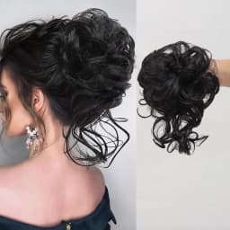 Women Fluffy Synthetic Hair Bun Wig Ring Lazy Ball Hair Scrunchie Fashion Festival Hair Headdress