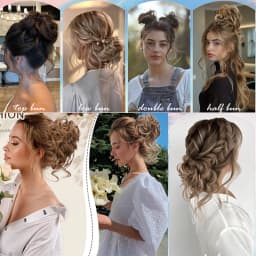 Women Fluffy Synthetic Hair Bun Wig Ring Lazy Ball Hair Scrunchie Fashion Festival Hair Headdress