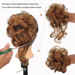 Women Fluffy Synthetic Hair Bun Wig Ring Lazy Ball Hair Scrunchie Fashion Festival Hair Headdress