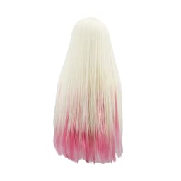 Light Golden to Rose Red and Navy ,Long Straight with Air Bangs,Sweet&Energetic Style for Daily Use,Synthetic Wigs.