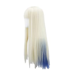 Light Golden to Rose Red and Navy ,Long Straight with Air Bangs,Sweet&Energetic Style for Daily Use,Synthetic Wigs.