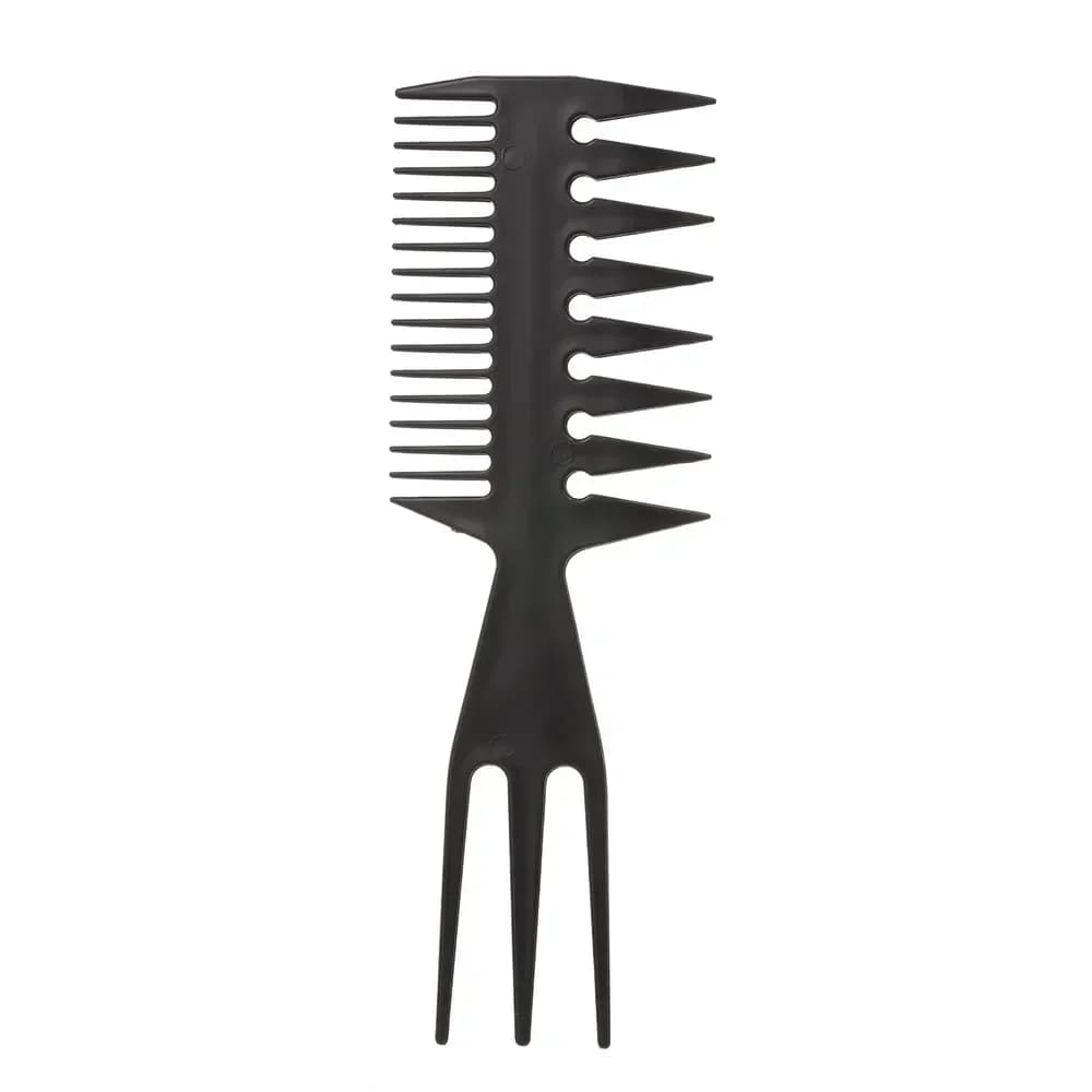 Three in One Plastic Wide Tooth Exfoliating Comb, Anti-Static Men's Hair Styling Tool,Special for Real Hair Wigs