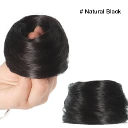 Synthetic Chignon Elastic Rubber Band Fake Hair Bun Clip in On Hair Tail Extension Updo Hair Piece Ponytail for Women