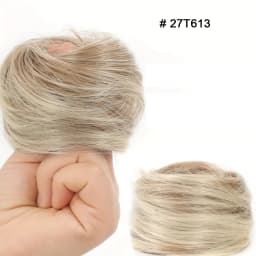 Synthetic Chignon Elastic Rubber Band Fake Hair Bun Clip in On Hair Tail Extension Updo Hair Piece Ponytail for Women