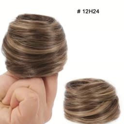 Synthetic Chignon Elastic Rubber Band Fake Hair Bun Clip in On Hair Tail Extension Updo Hair Piece Ponytail for Women