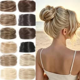 Synthetic Chignon Elastic Rubber Band Fake Hair Bun Clip in On Hair Tail Extension Updo Hair Piece Ponytail for Women