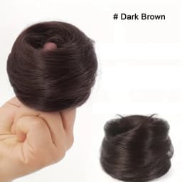 Synthetic Chignon Elastic Rubber Band Fake Hair Bun Clip in On Hair Tail Extension Updo Hair Piece Ponytail for Women