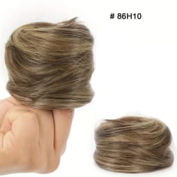 Synthetic Chignon Elastic Rubber Band Fake Hair Bun Clip in On Hair Tail Extension Updo Hair Piece Ponytail for Women