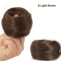 Synthetic Chignon Elastic Rubber Band Fake Hair Bun Clip in On Hair Tail Extension Updo Hair Piece Ponytail for Women