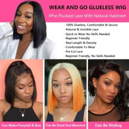 2026 New Wear And Go Glueless Wigs Human Hair Bob Straight Front Wigs Human Hair Upgraded No Glue Front Wigs For Women