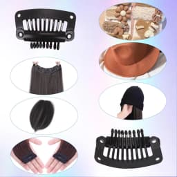 32Mm Black Plastic Wig Clips Snap Clip Used For Hair Extension Weft Hairpieces Wigs Big Hair Clips Styling Tools Wig Accessories