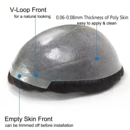 Ultra Thin Skin Hair Toupee for Men Real Human Hair Replacement System Full PU Mens Toupee Hairpieces for Male