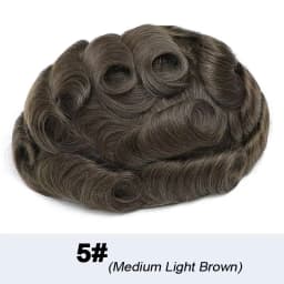 Ultra Thin Skin Hair Toupee for Men Real Human Hair Replacement System Full PU Mens Toupee Hairpieces for Male