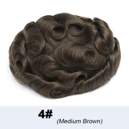 Ultra Thin Skin Hair Toupee for Men Real Human Hair Replacement System Full PU Mens Toupee Hairpieces for Male
