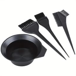 4Pcs/Set Black Hair Dyeing Accessories Kit Hair Coloring Dye Comb Stirring Brush Plastic Color Mixing Bowl DIY Hair Styling Tool