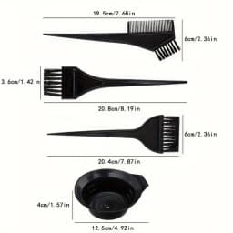 4Pcs/Set Black Hair Dyeing Accessories Kit Hair Coloring Dye Comb Stirring Brush Plastic Color Mixing Bowl DIY Hair Styling Tool