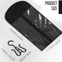 3pcs Premium Wig Storage Bags with Sturdy Metal Hangers - Black Transparent Design for Multiple Wigs & Hair Extensions