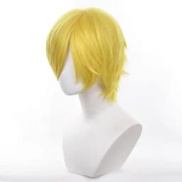 Short Yellow Cosplay Wig with Bangs Halloween Costume Party synthetic Wig for Men