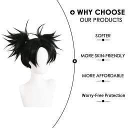 High-Quality Anime Jujutsu Kaisen Choso Cosplay Synthetic Hair 14-Inch Double Ponytail High Braids Halloween Daily Party Wig