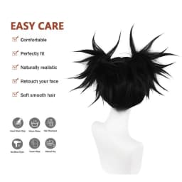 High-Quality Anime Jujutsu Kaisen Choso Cosplay Synthetic Hair 14-Inch Double Ponytail High Braids Halloween Daily Party Wig