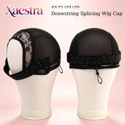 Half Wig Cap With Drawstring For Lace Wig Making Black Semi-Spliced Wig Cap For U Part Wig 4*4 5*5 13*4 13*6 Drawstring Wig Caps